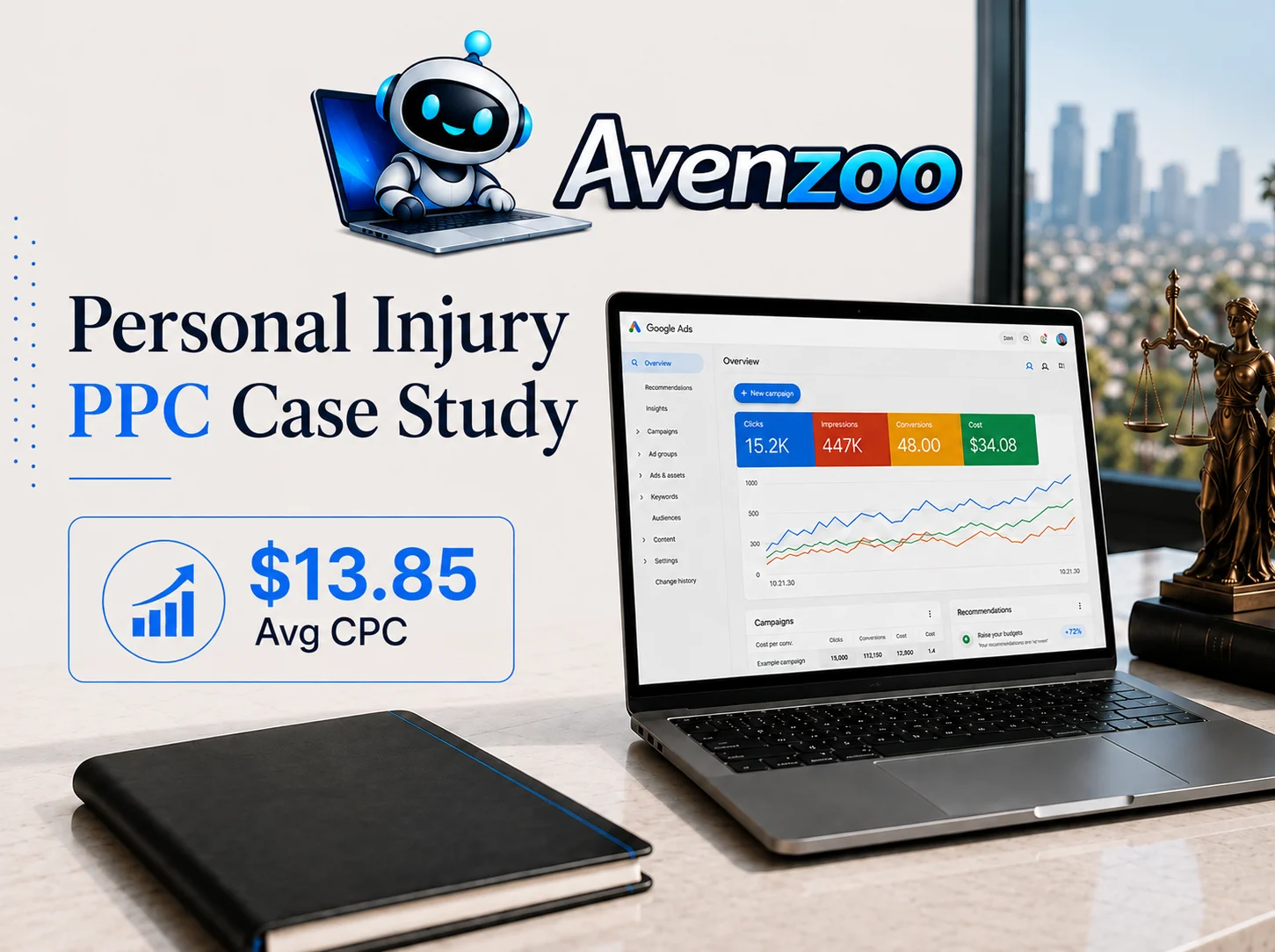 Personal Injury Lawyer PPC Case Study: $13.85 Average CPC in a $150–$300 Market desktop website screenshot