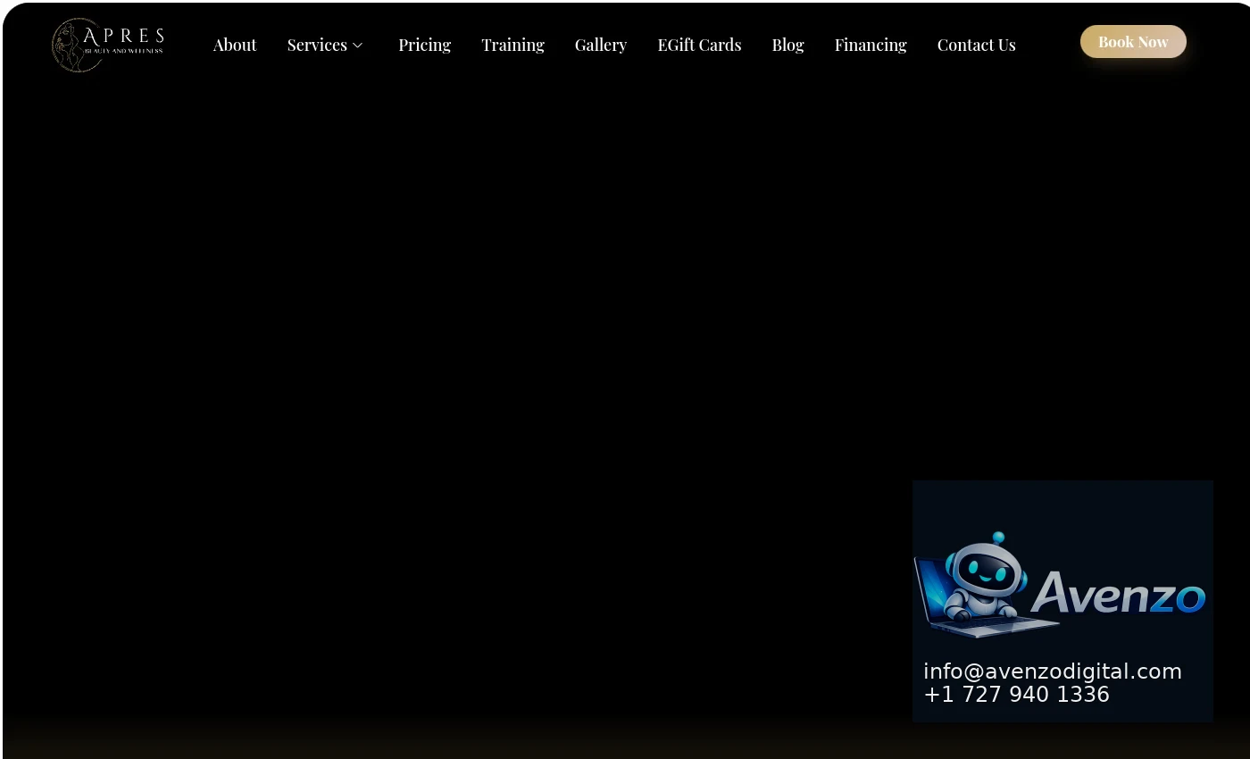 Après Beauty and Wellness desktop website screenshot