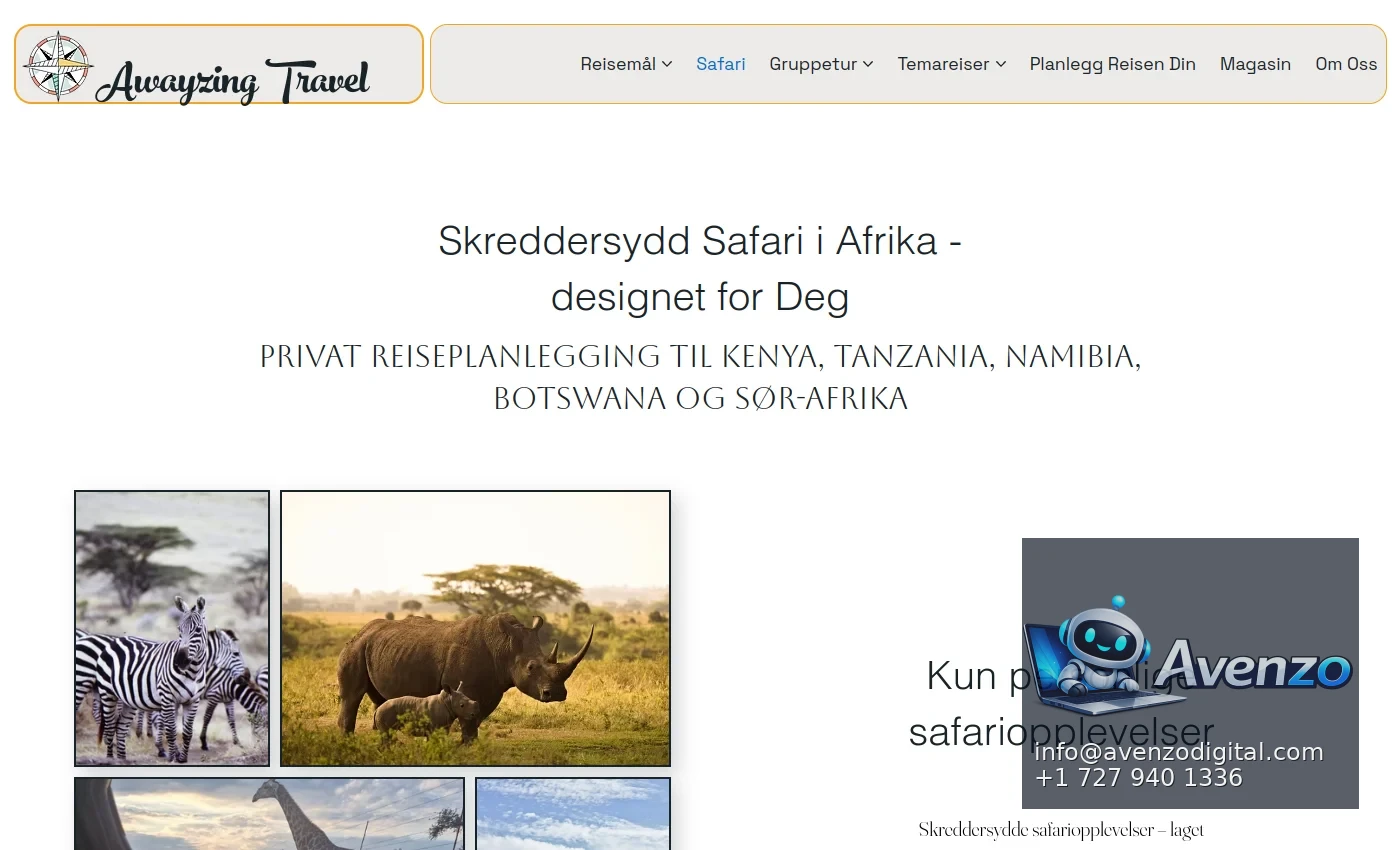 Awayzing Travel additional website view