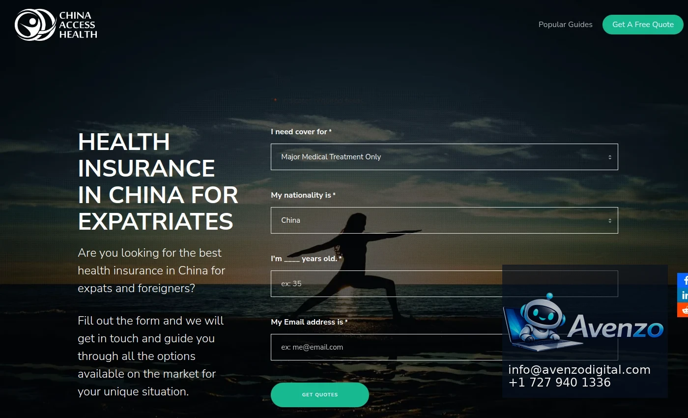 China Access Health — Website Development Case Study Homepage website screenshot