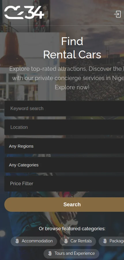 Concierge 234 mobile website screenshot