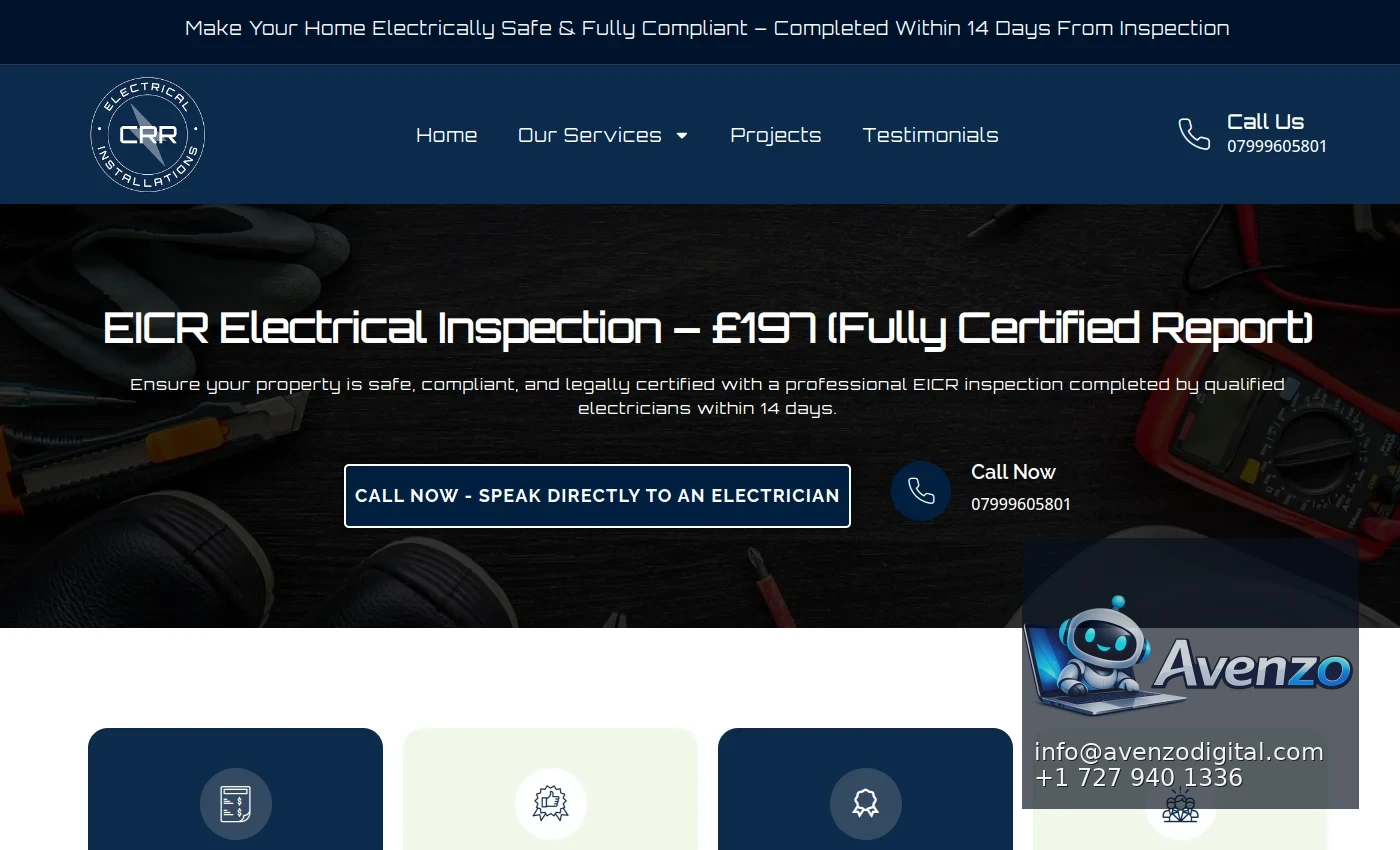 CRR Electrical additional website view