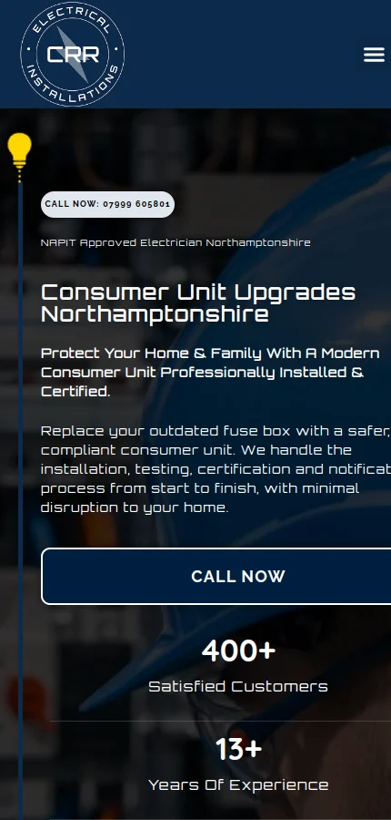 CRR Electrical mobile website screenshot