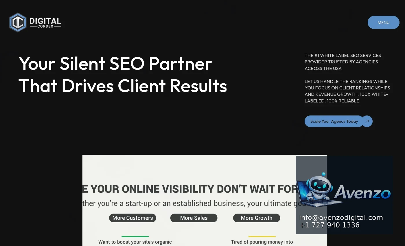 Digital Cordex desktop website screenshot