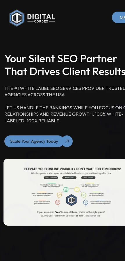 Digital Cordex mobile website screenshot