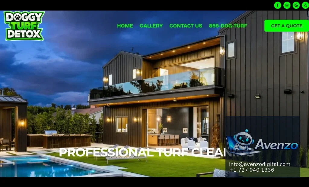 Doggy Turf Detox — Website Design & Development Case Study Homepage website screenshot