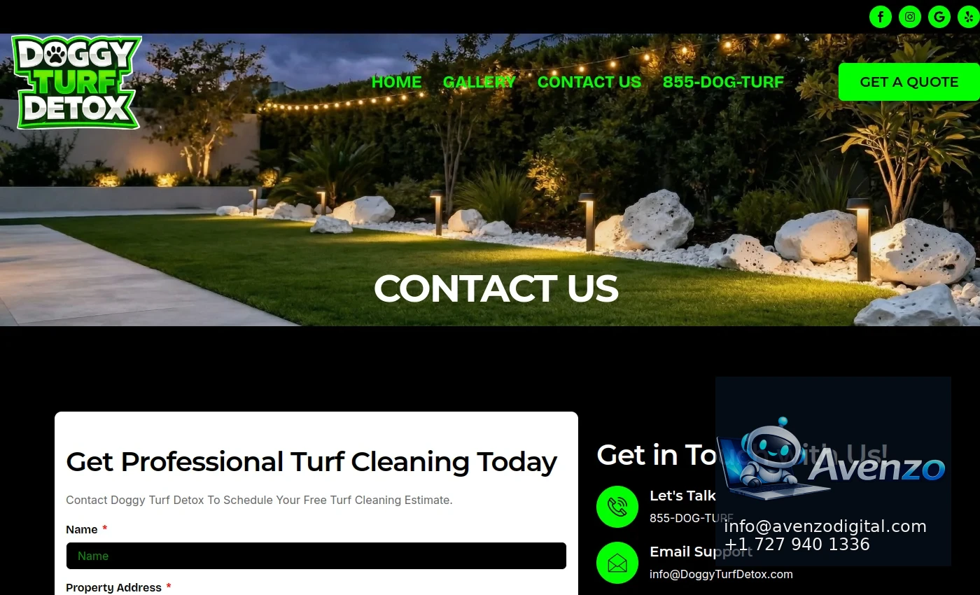 Doggy Turf Detox additional website view