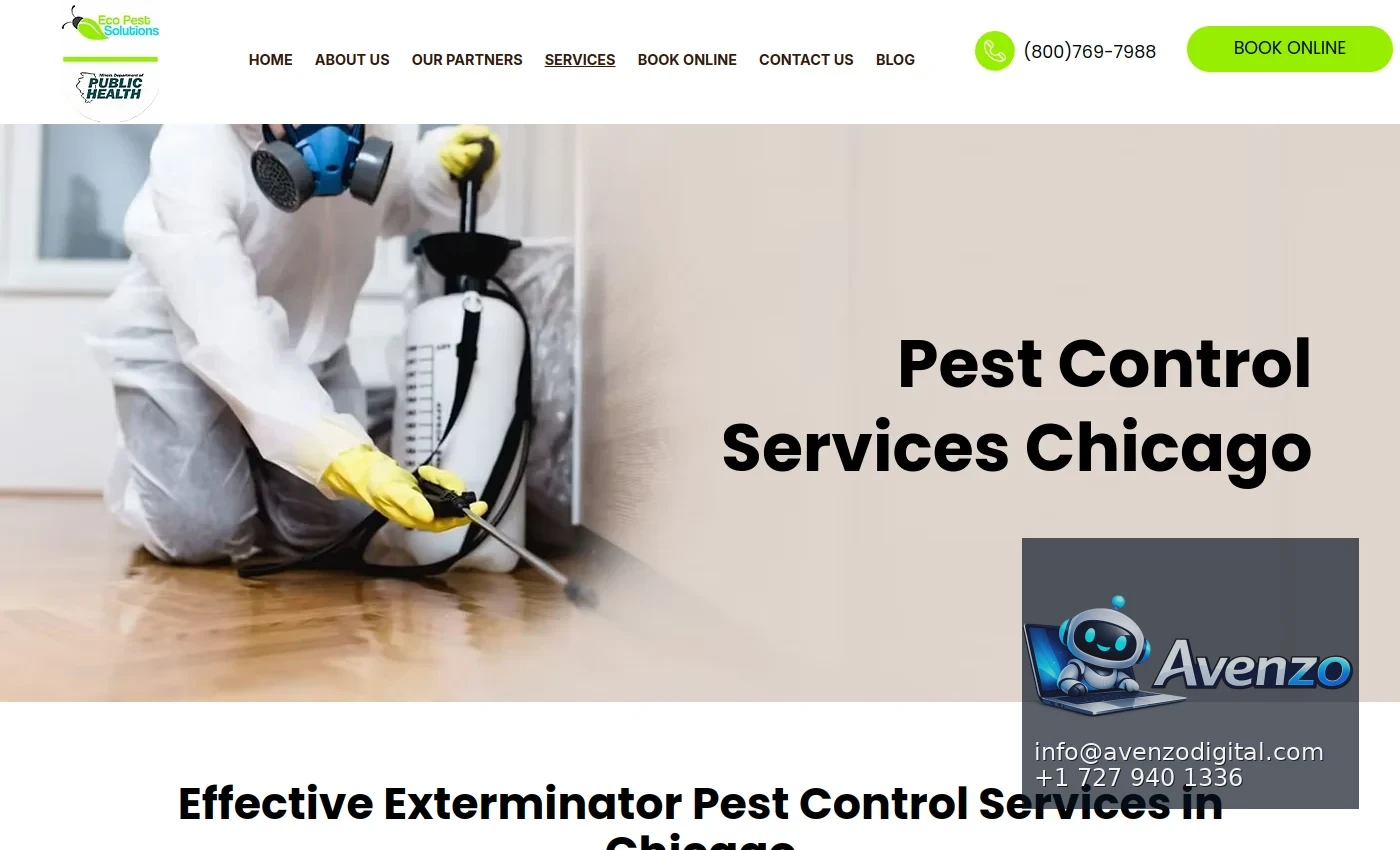 Eco Pest Solutions Chicago secondary website screenshot