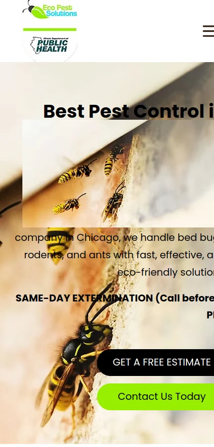 Eco Pest Solutions Chicago mobile website screenshot