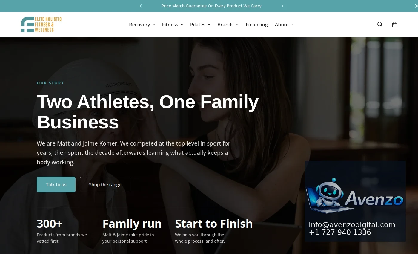 Elite Holistic Fitness additional website view