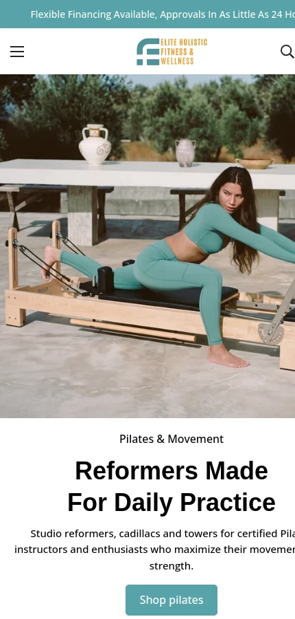Elite Holistic Fitness mobile website screenshot