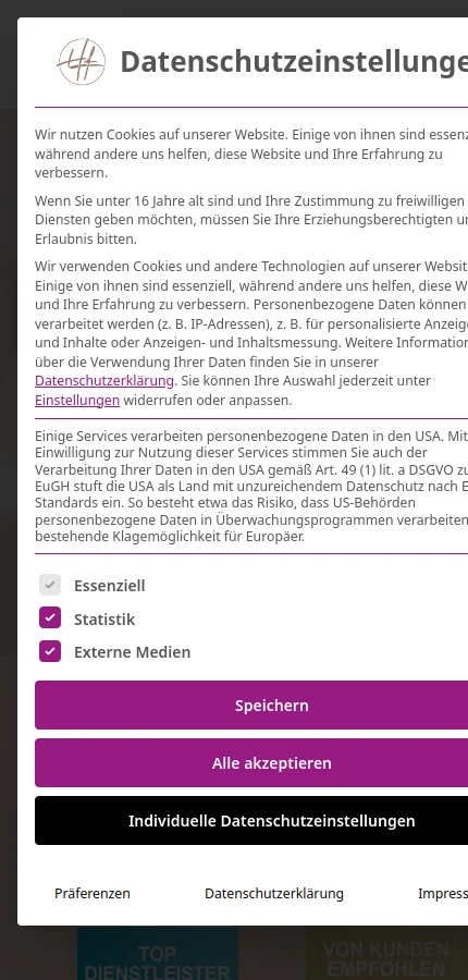 Haarfreiheit Wiesbaden mobile website screenshot