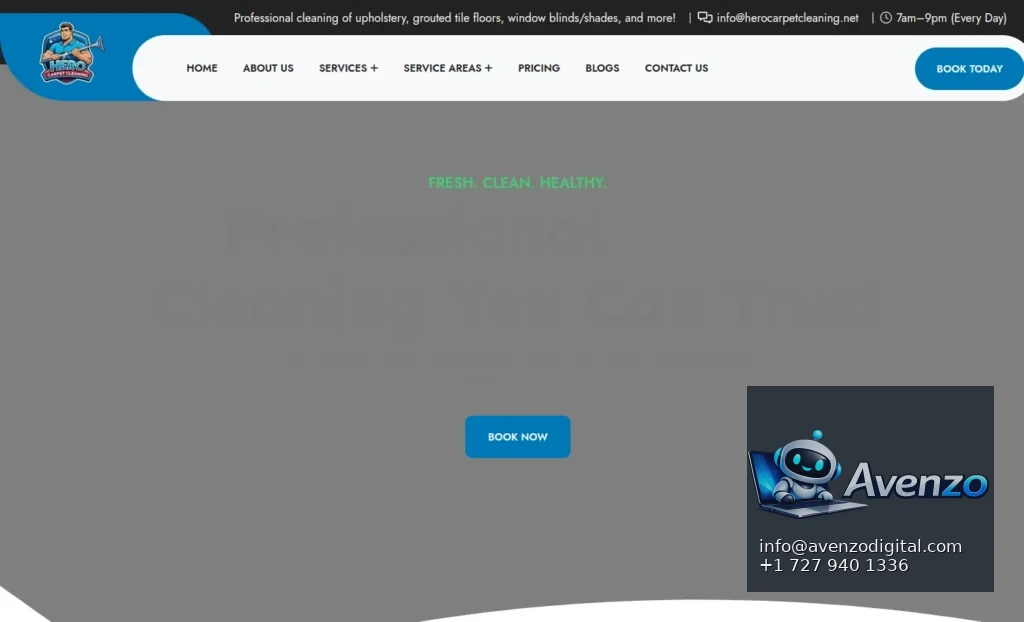 Hero Carpet Cleaning — Website Design & Development Case Study Homepage website screenshot