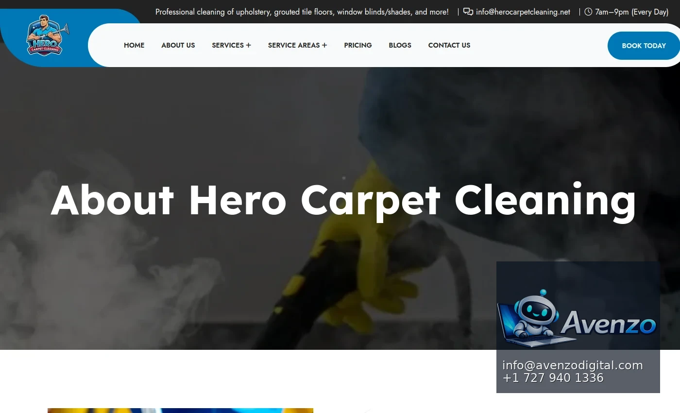 Hero Carpet Cleaning additional website view