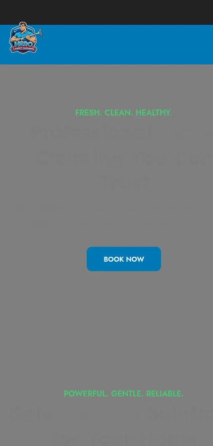 Hero Carpet Cleaning mobile website screenshot