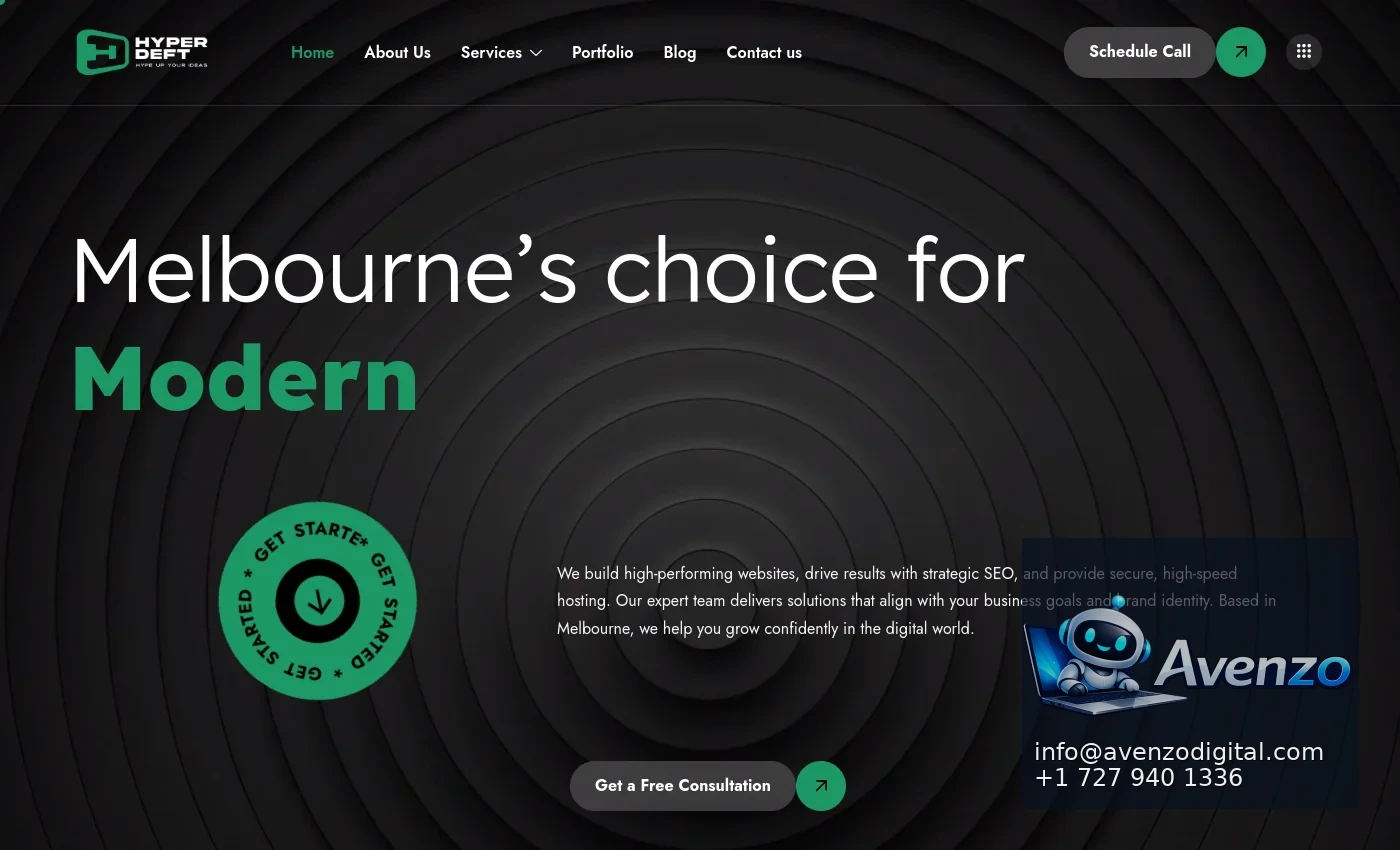Hyperdeft Digital Agency desktop website screenshot