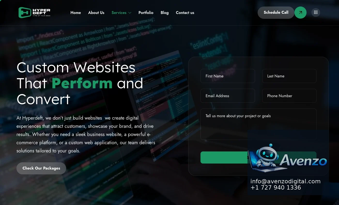 Hyperdeft Digital Agency additional website view