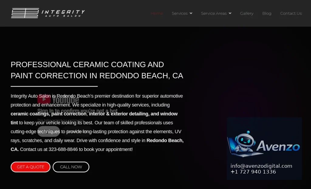 Integrity Auto — Website Development Case Study Homepage website screenshot