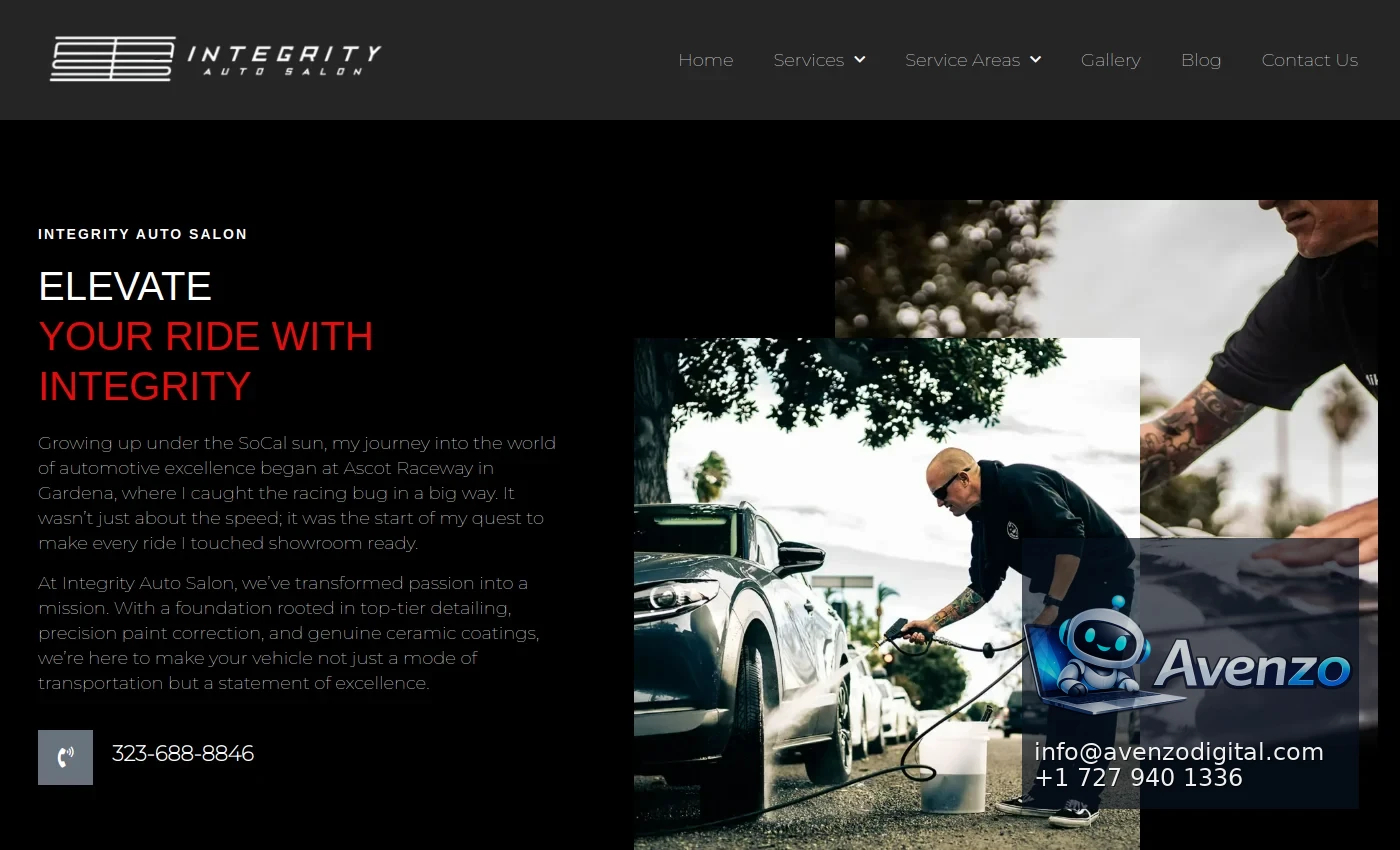 Integrity Auto secondary website screenshot