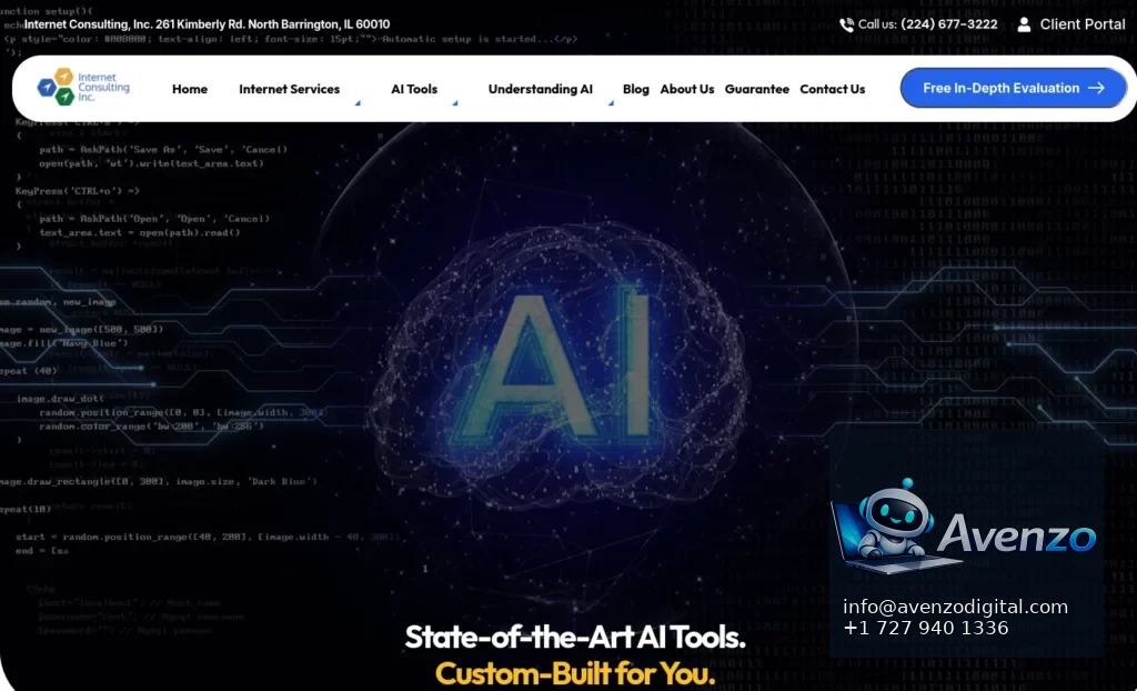 Internet Consulting, Inc. — SaaS / Web Application Case Study Homepage website screenshot