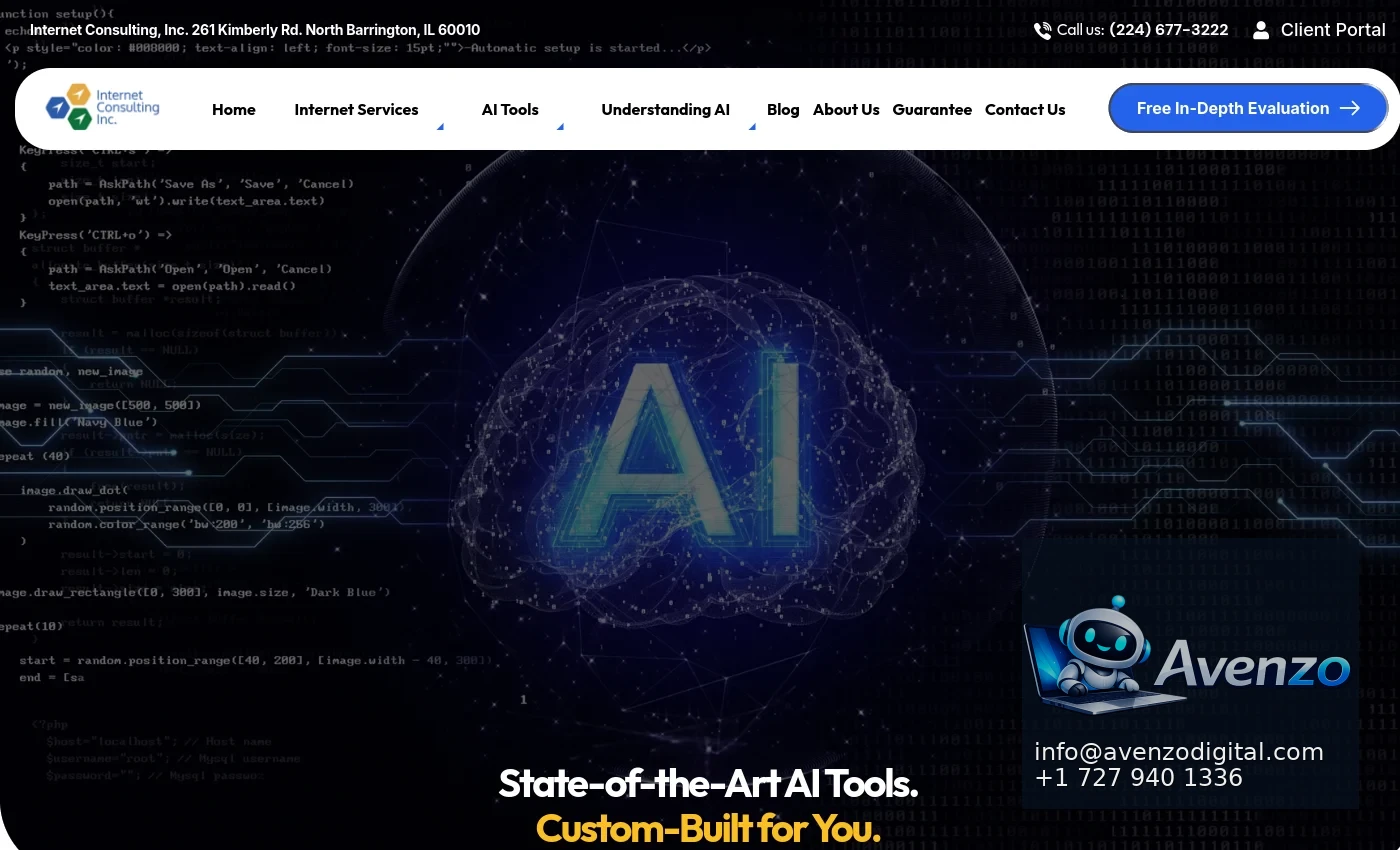 Internet Consulting, Inc. desktop website screenshot