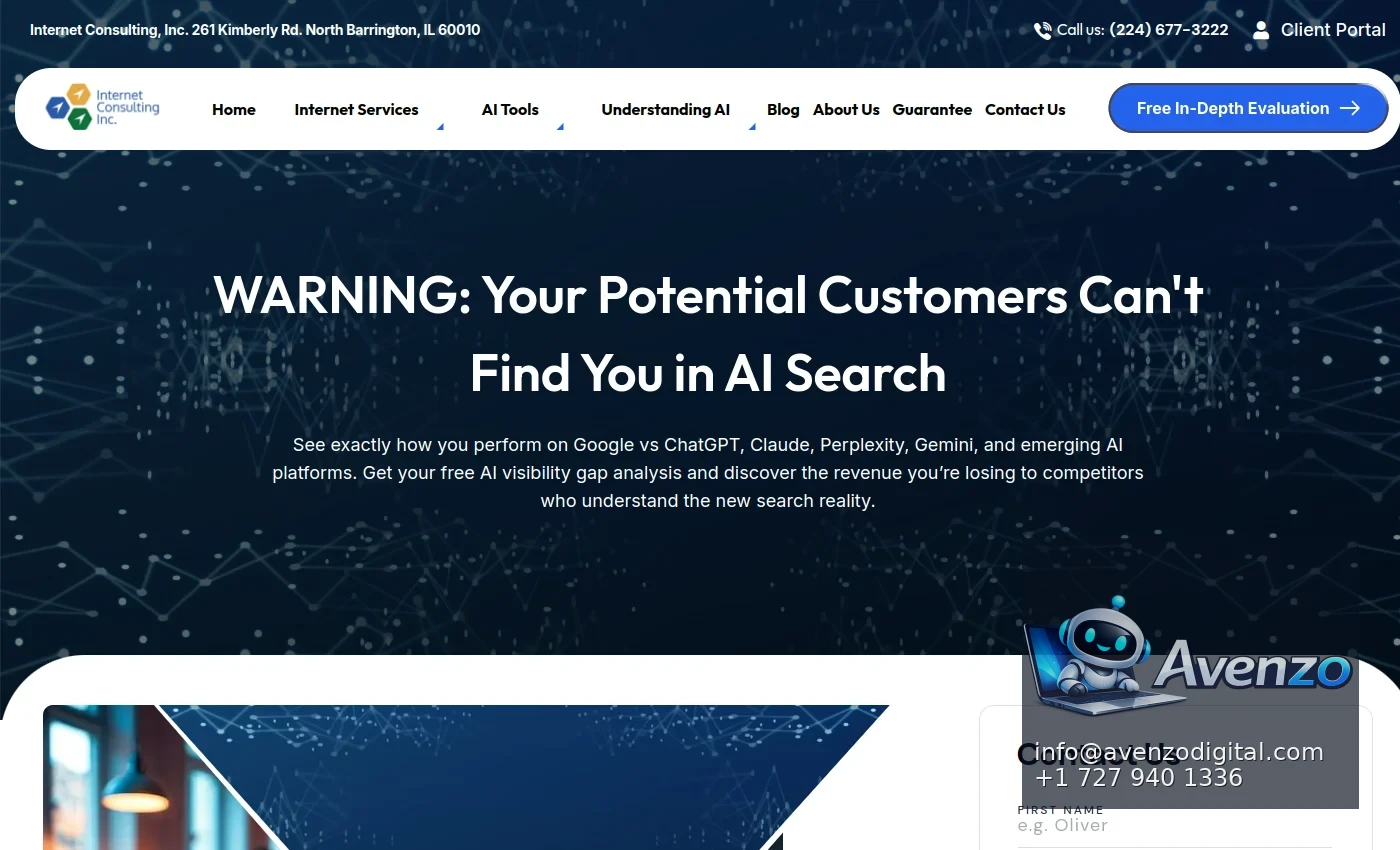 Internet Consulting, Inc. secondary website screenshot