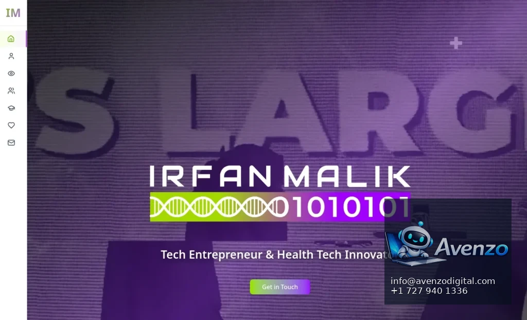 Irfan Malik AI — Portfolio Website Case Study Homepage website screenshot