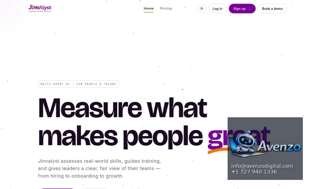 Jinnalyst — Website Design & Development Case Study Homepage website screenshot