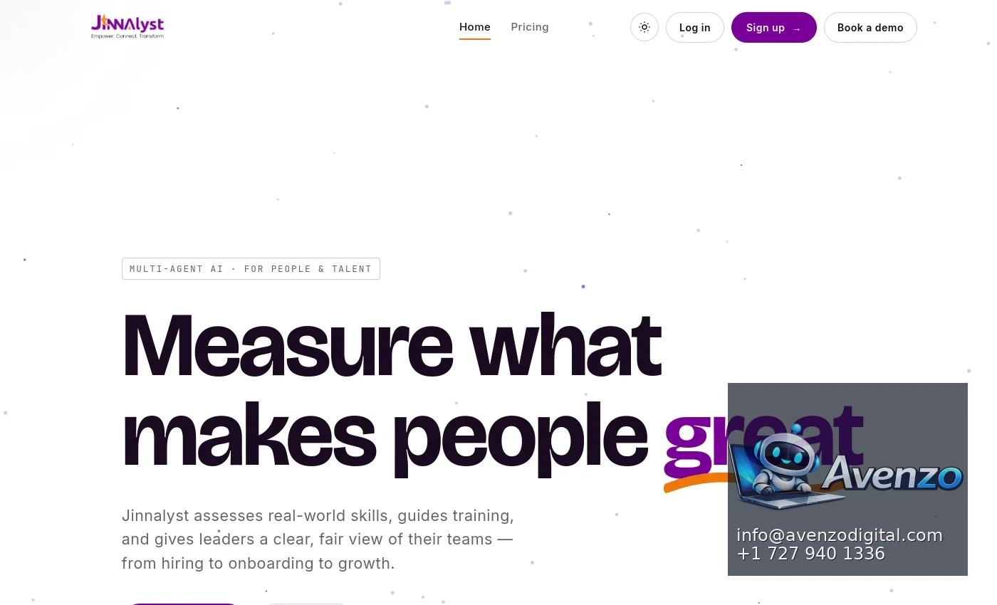 Jinnalyst primary website view