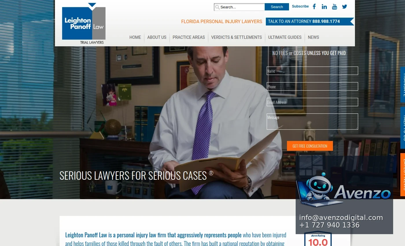 Leighton Panoff Law secondary website screenshot