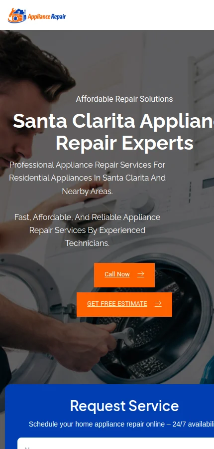 Local Appliance Repairman mobile website screenshot