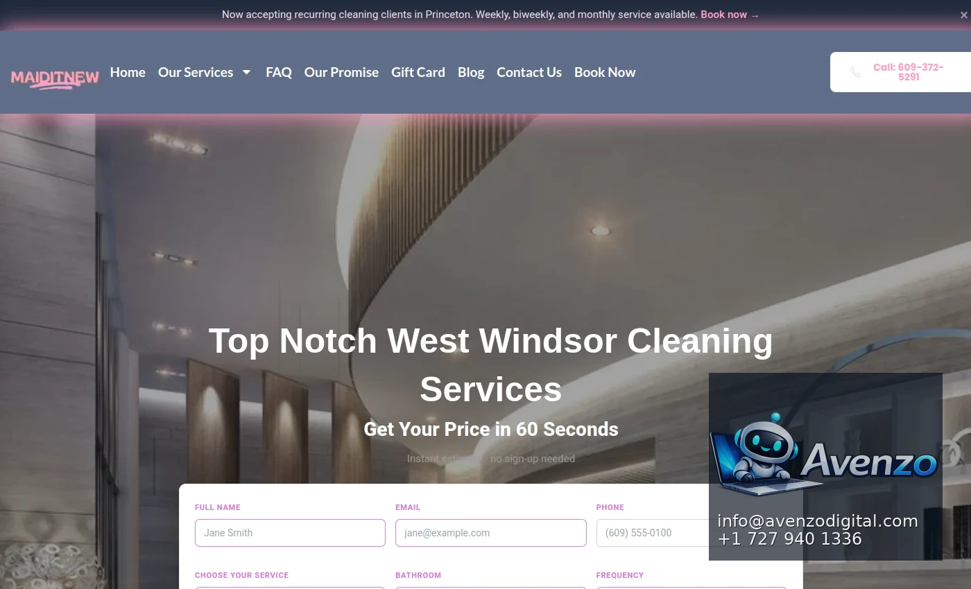 Maid It New additional website view