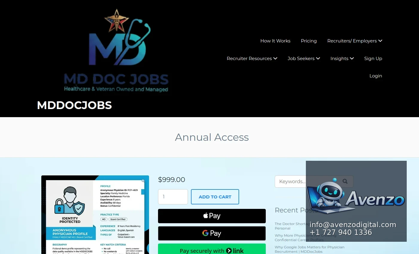 MD Doc Jobs additional website view