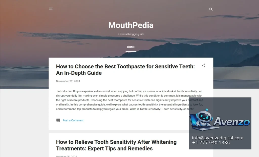 MouthPedia — Website Development Case Study Homepage website screenshot