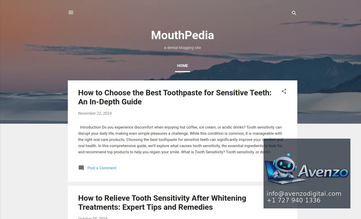 MouthPedia — Website Development Case Study Homepage website screenshot
