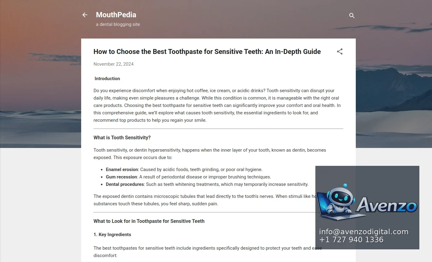 MouthPedia additional website view