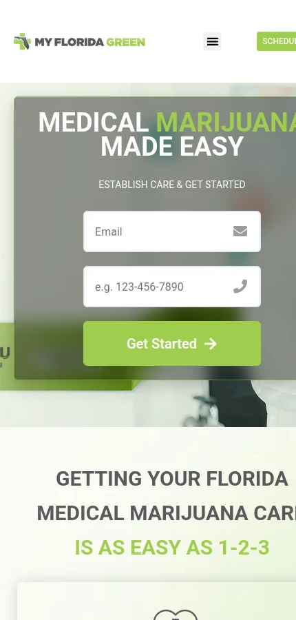 My Florida Green mobile website screenshot