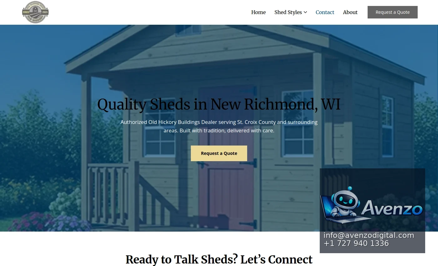 New Richmond Sheds additional website view