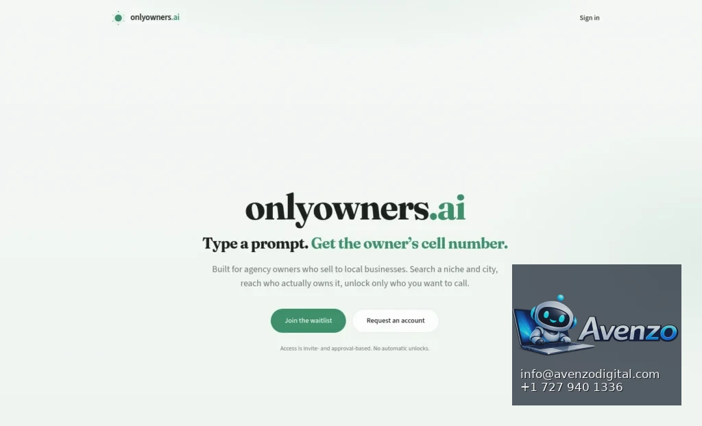 OnlyOwners.ai — SaaS / Web Application Case Study Homepage website screenshot