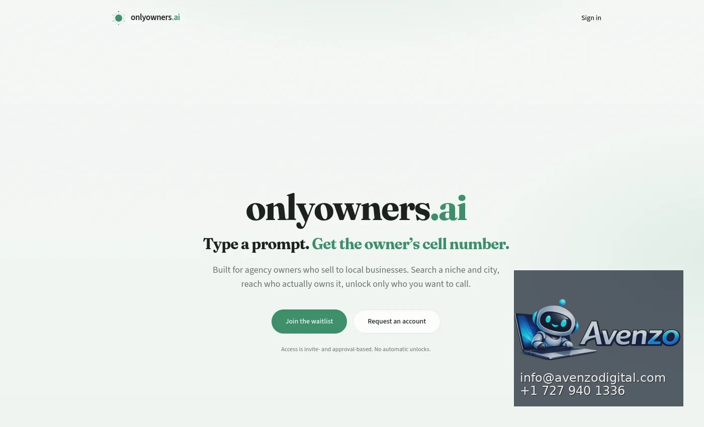 OnlyOwners.ai desktop website screenshot
