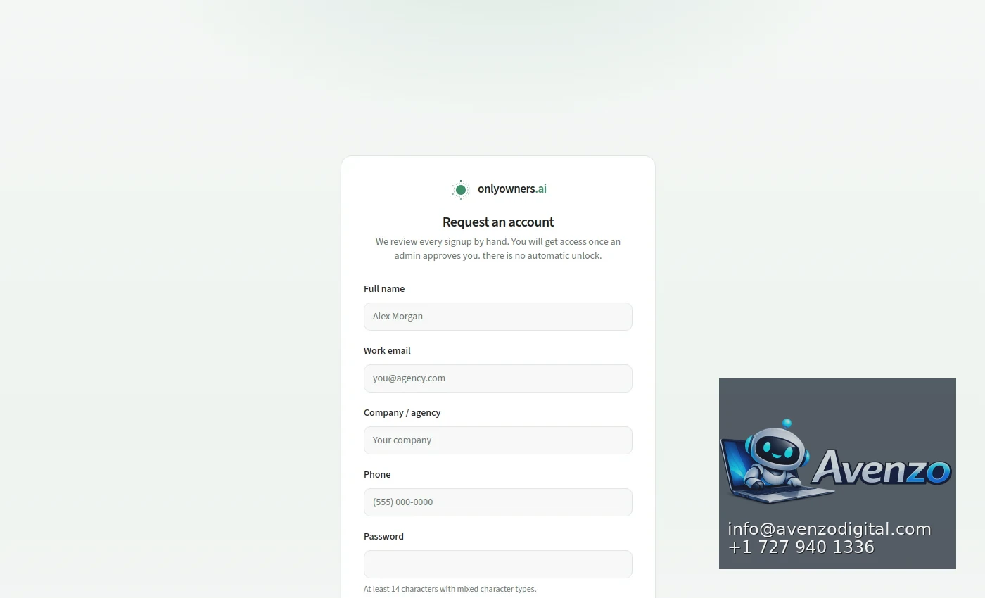 OnlyOwners.ai secondary website screenshot
