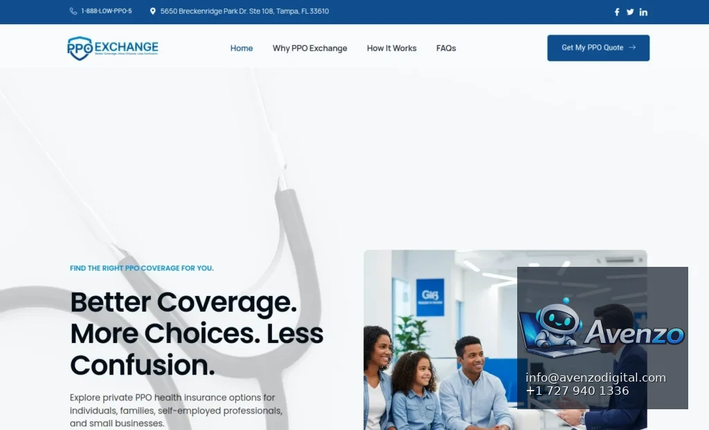 PPO Exchange — Landing Page & Conversion Case Study Homepage website screenshot