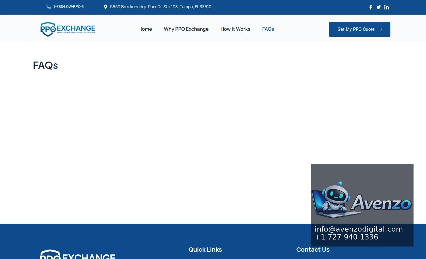 PPO Exchange secondary website screenshot