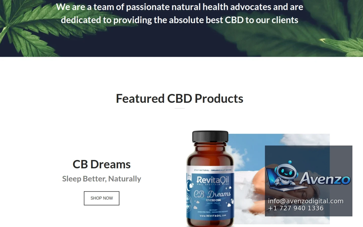 Revita Oil secondary website screenshot