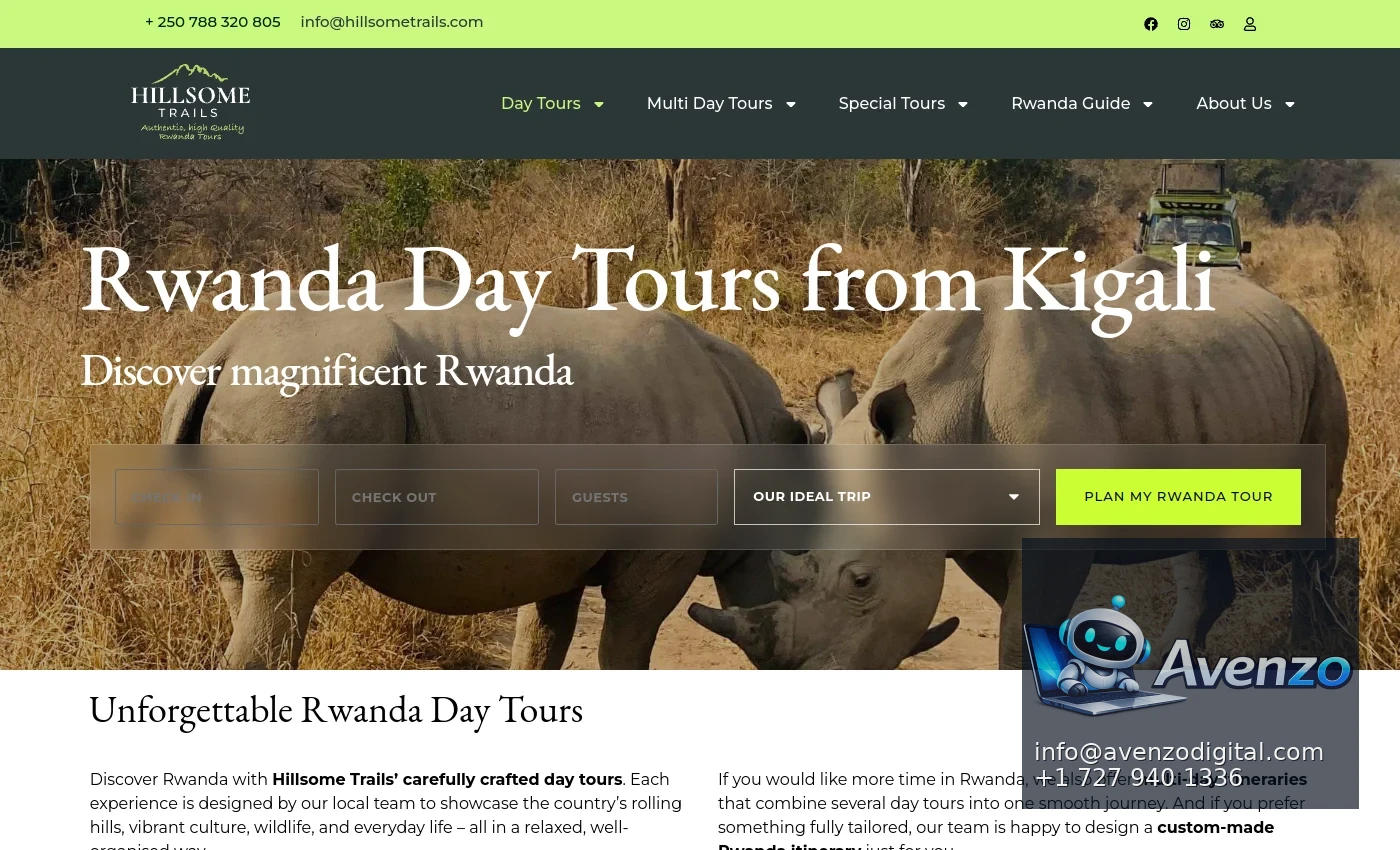 Rwanda Hillsome Trails additional website view
