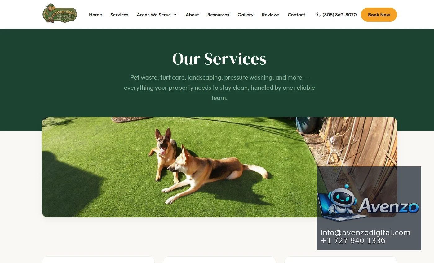 Scoop Dogg secondary website screenshot
