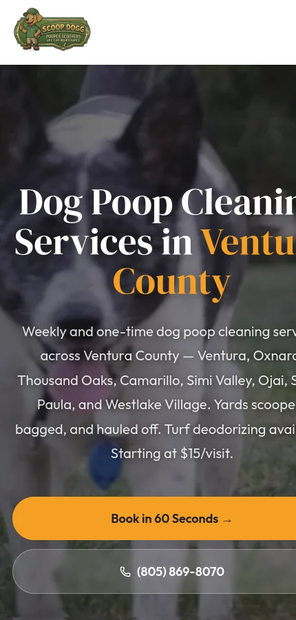 Scoop Dogg mobile website screenshot