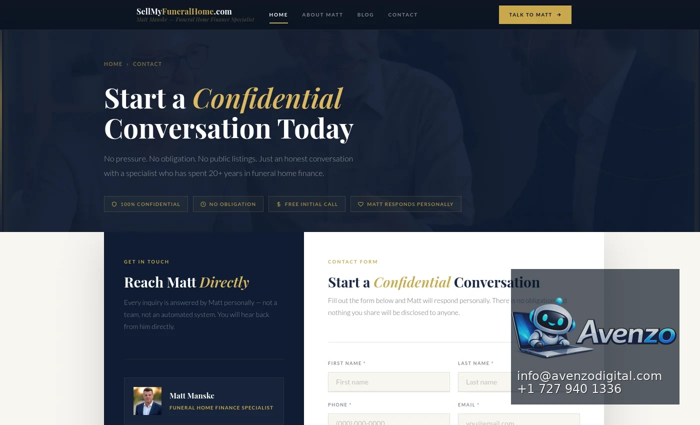 Sell My Funeral Home additional website view