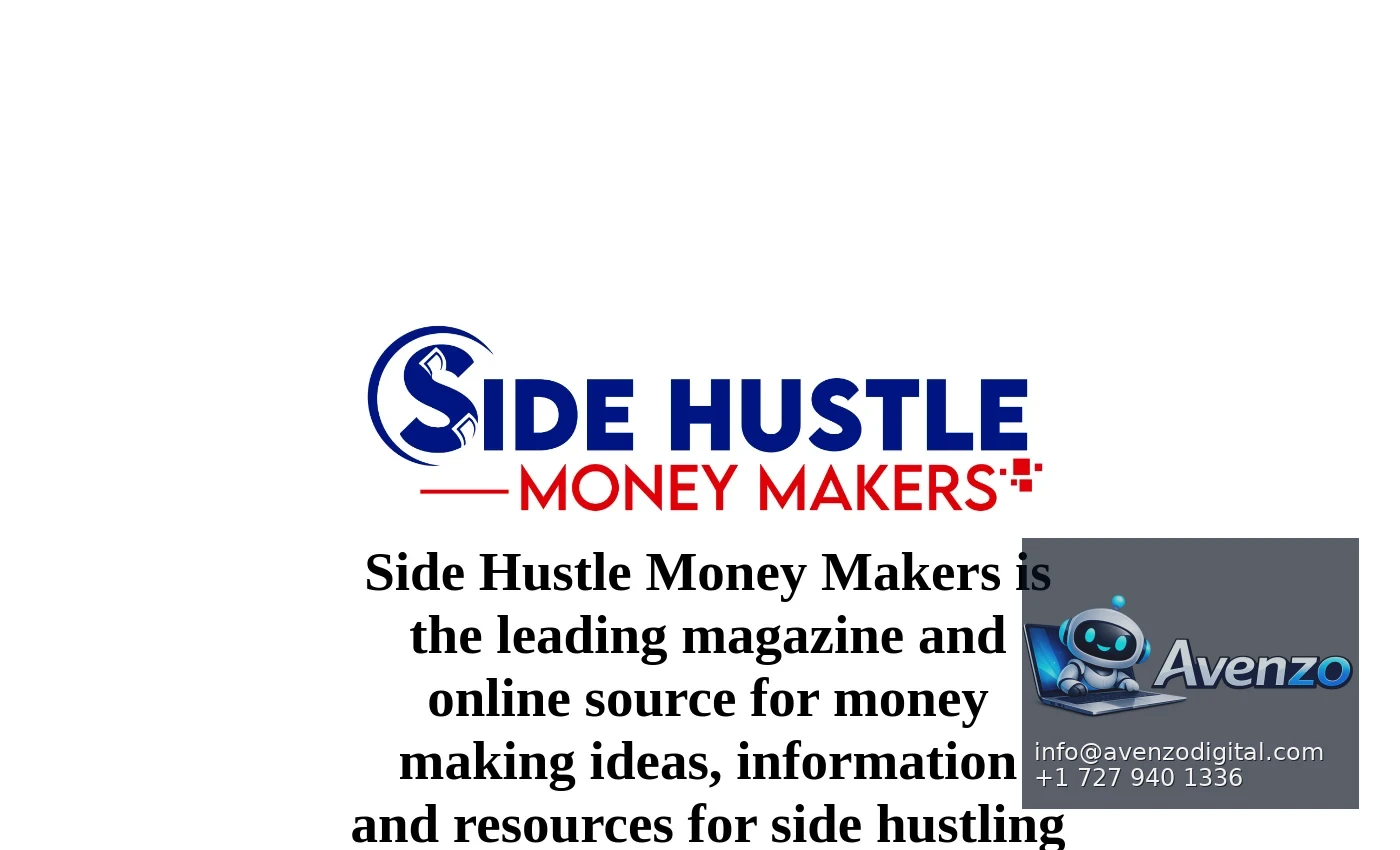 Side Hustle Money Makers — Website Development Case Study Homepage website screenshot