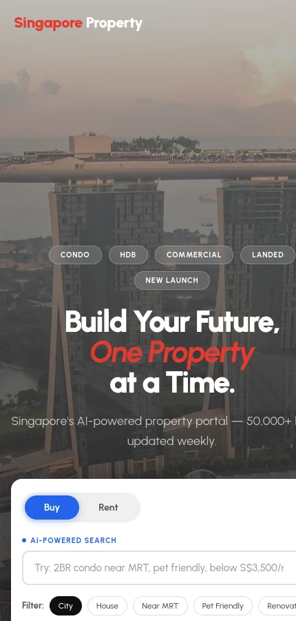 Singapore Property mobile website screenshot